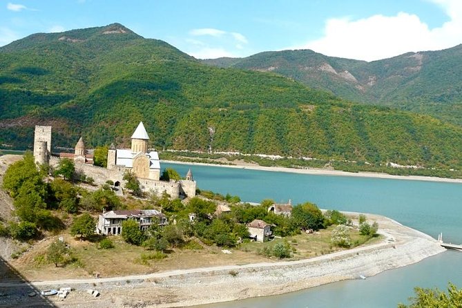 Caucasus mountains full day Private Tour Ananuri-Gudauri-Kazbegi - Ananuri Fortress, a compact medieval stop