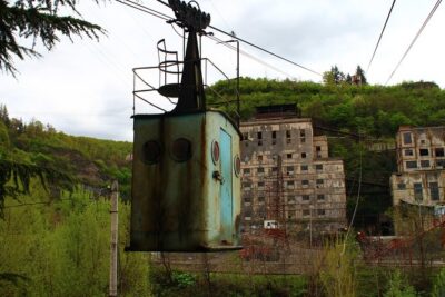 Chiatura. Soviet Past in the present. + Katskhi pillar