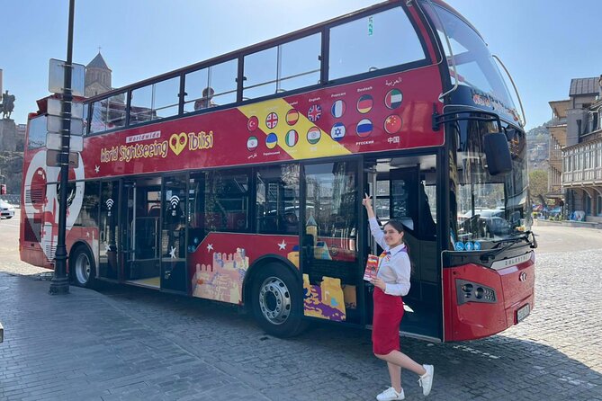 City tour Tbilisi on red bus - Rike Park and the Peace Bridge