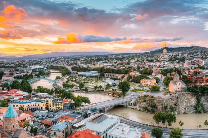 Tbilisi City Tour, Most Popular Tourists Destinations In The Capital Of Georgia - Kartlis Deda and Narikala Fortress above the city